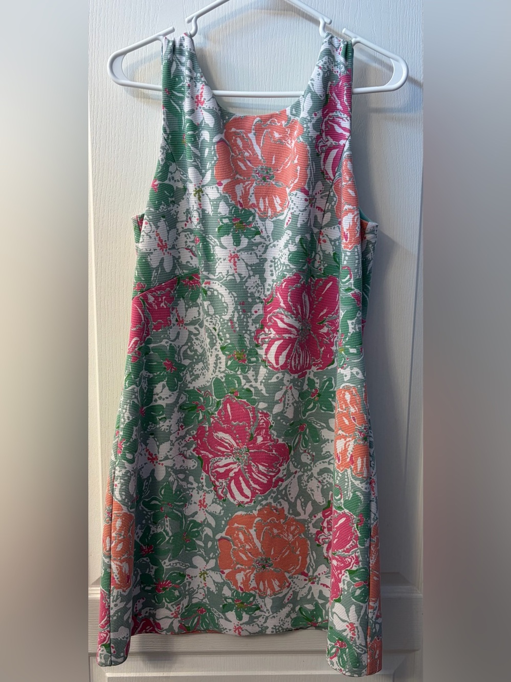Lilly Pulitzer Floral Sleeveless Shift Dress in Green, Pink & Coral